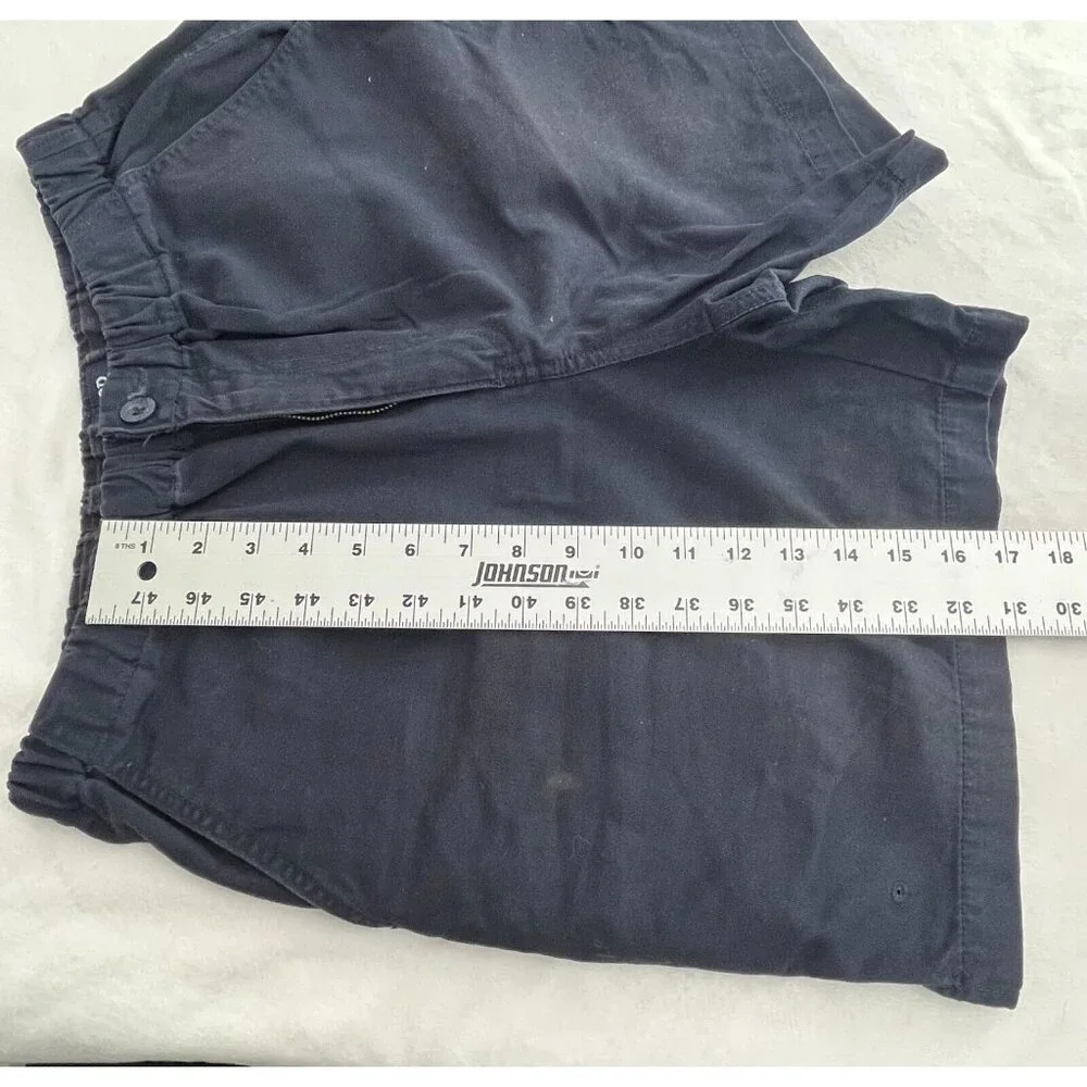 Izod PFX Mens Beach Swim Shorts Size Medium Black Solid Pockets Cotton Casual